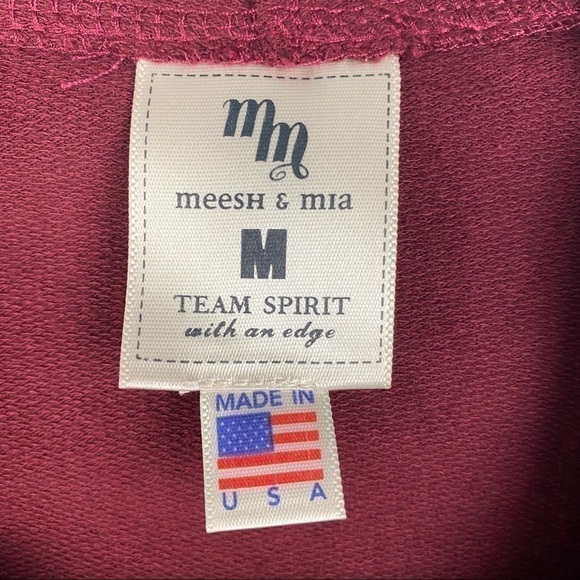 Meesh & Mia Burgundy Wine Shawl Waterfall Neckline Full Zip Blouse Women's M - Picture 3 of 12